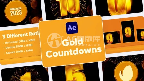 30062黄金倒计时专业AE模板