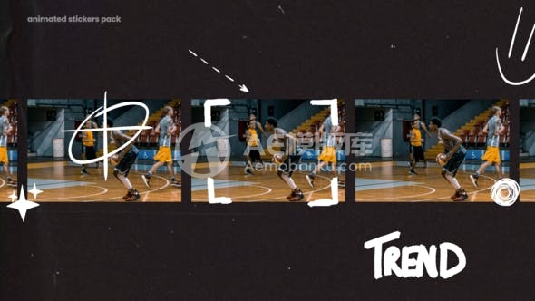 30064动态贴纸套装 AE模版