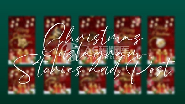 30079圣诞节的Instagram故事和帖子 AE模版