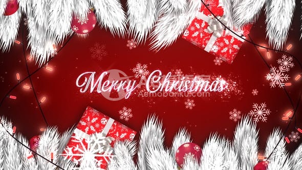 30089白色圣诞祝福 AE模版