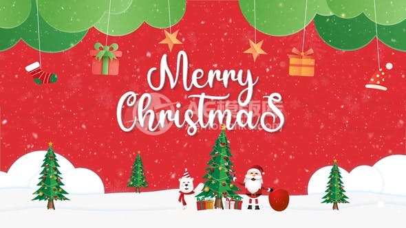 30098欢乐圣诞节开场动画模版   AE模版