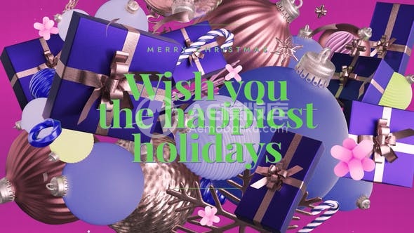 30099节日礼物问候 AE模版