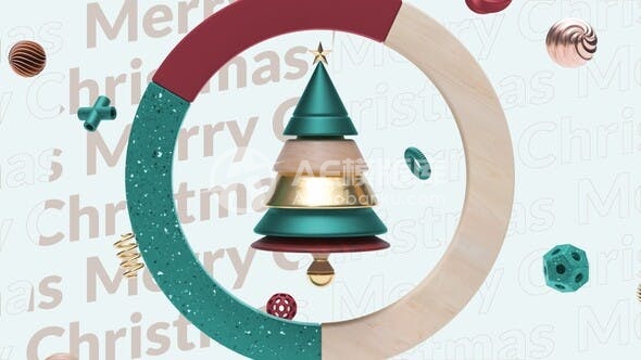30118抽象3D圣诞标志