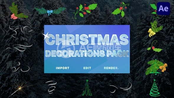 30120圣诞装饰动画 | Adobe After Effects AE模版