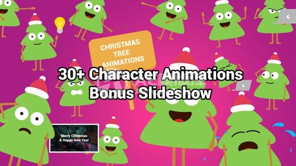 30122圣诞树动画效果 AE模版
