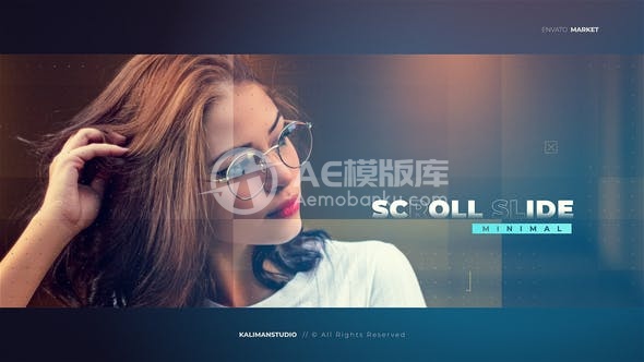 30137极简滚动幻灯片 AE模版