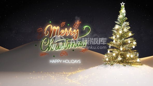 30148圣诞之夜logo揭示（AE模版）