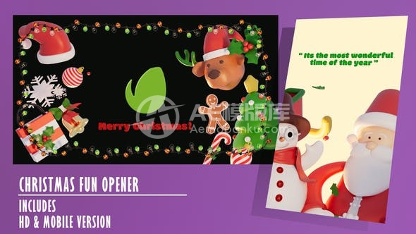 30150圣诞快乐开场动画AE模版