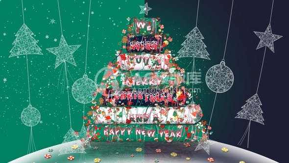 30160圣诞祝福AE模版