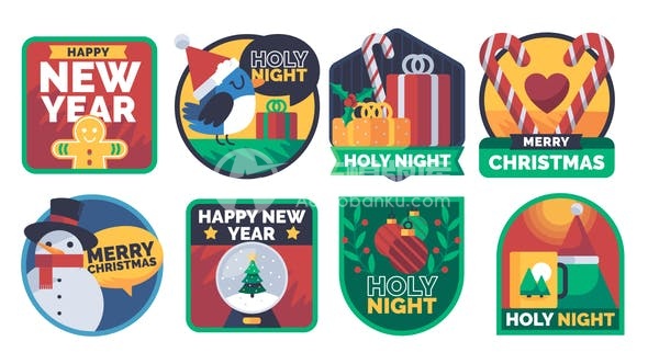 30161圣诞节标题包 V2 十合一 AE模版