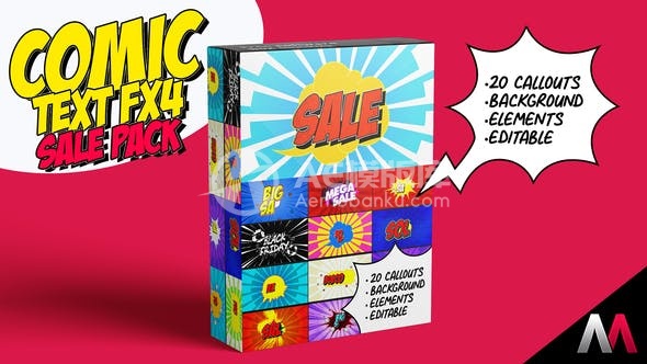 30184漫画文本效果4_促销包（AE模版）