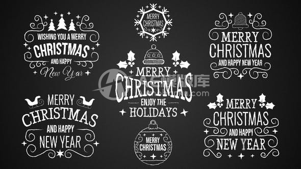 30188圣诞标题包 9合1 AE模板