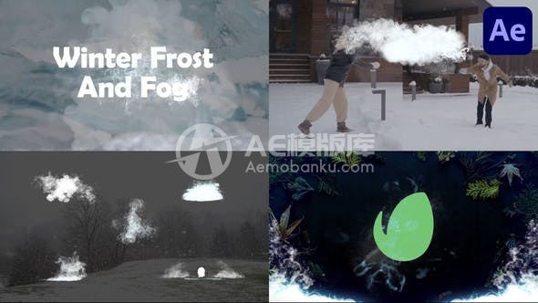 30197冬季霜凝与雾效包 for After Effects AE模版
