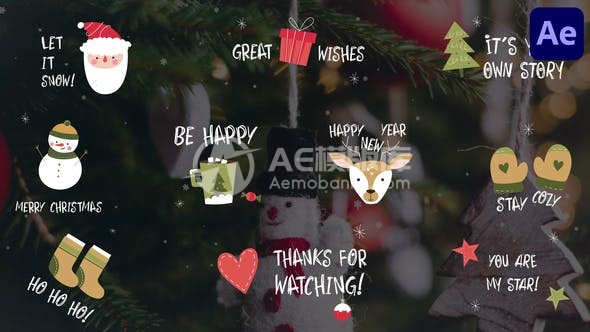 30200圣诞图标标题（AE模版）