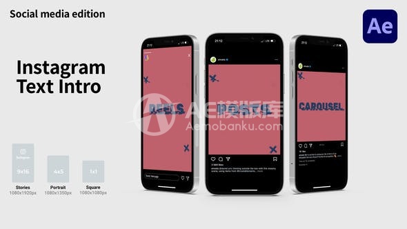 30207Instagram文字引进 | 时尚/短片/抖音 AE模版