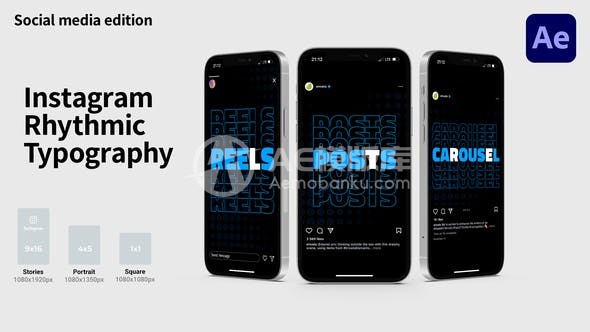 30209Instagram节奏感排版 | 震撼短视 / 视频剪辑 / Tik Tok AE模版