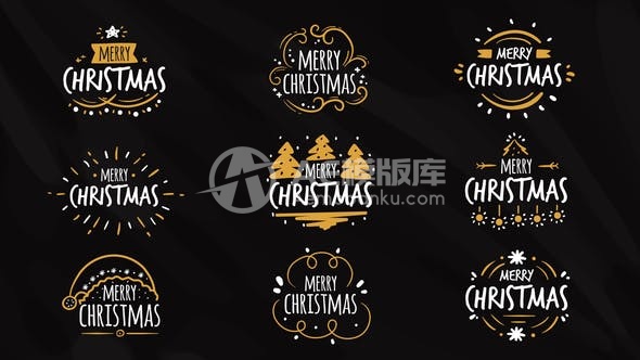 30227圣诞节标题包 9合1 AE模版