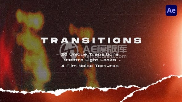 30232撕裂纸张过渡套装AE模版