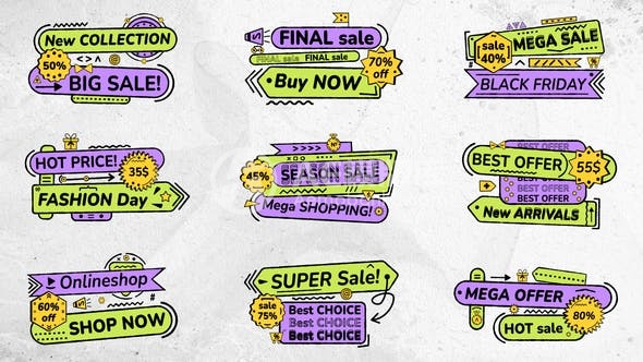 30234华丽的销售标题 AE模版