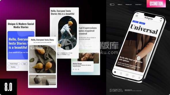 30238干净的Instagram故事 AE模版