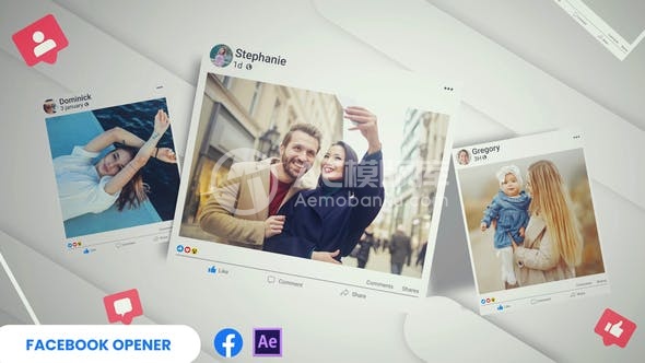 30244Facebook开场动画 AE模版
