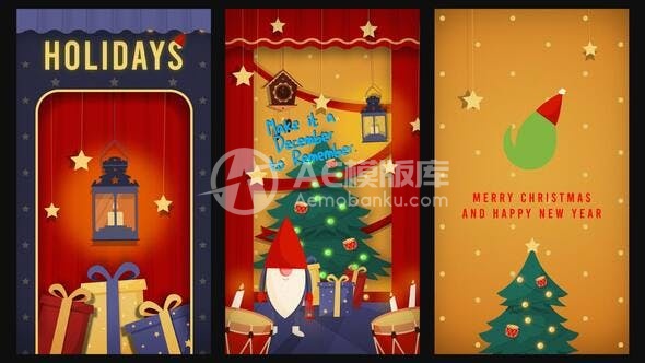 30254圣诞故事 AE模版