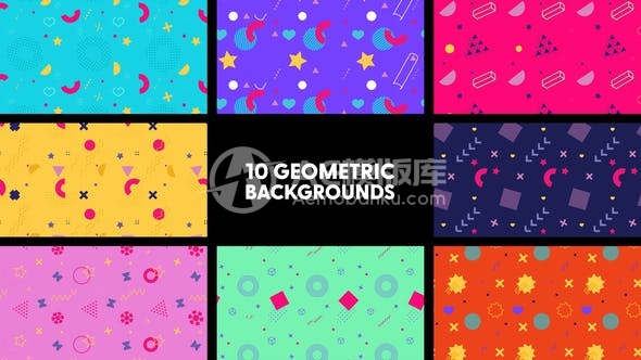 30258几何背景效果 AE模版