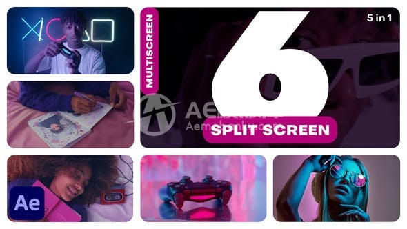 30262多屏幕 – 6分屏（AE模版）