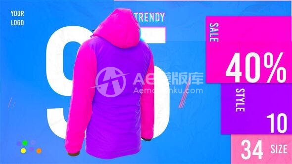 30266网络星期一时尚幻灯片 AE模板