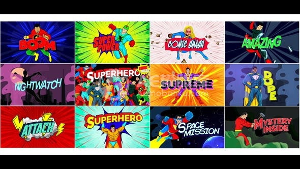 30268超级漫画标题AE模版