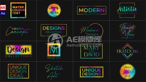 30279水彩标题 AE模版