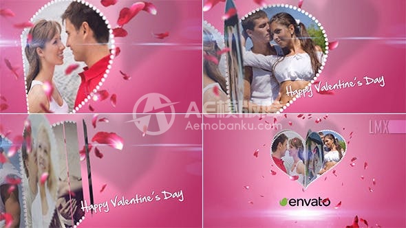 30280心之照片幻灯片 AE模版