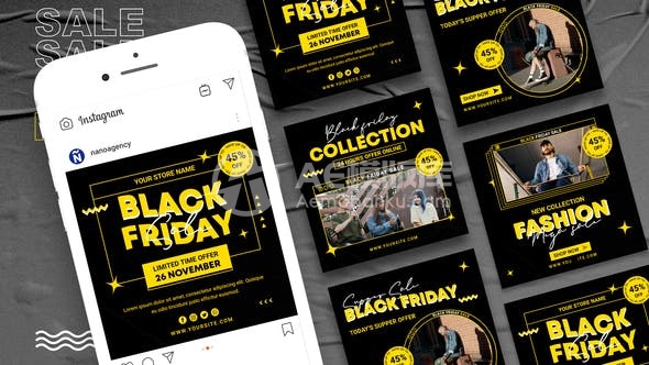 30321黑色星期五社交媒体帖子(AE模版)