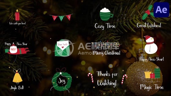 30328手绘圣诞节标题 – 适用于After Effects的AE模版