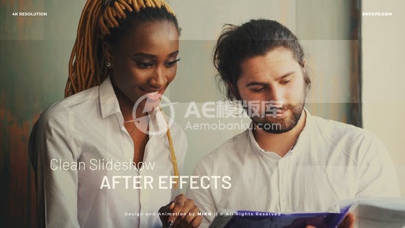 30329清爽幻灯片开场 AE模版