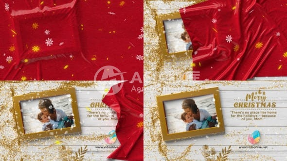 30341布料风格圣诞问候AE模板