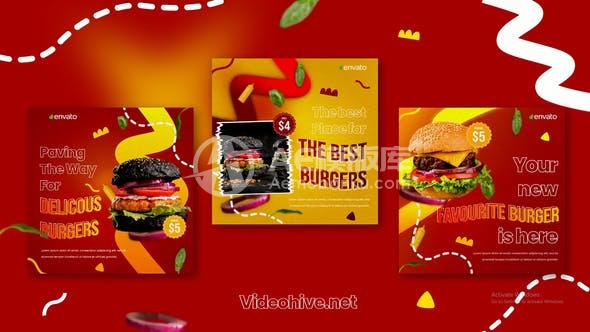 30355快餐Instagram发布 AE模板