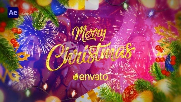 30361圣诞节引言 | 新年开场 | 圣诞节照片幻灯片 AE模版