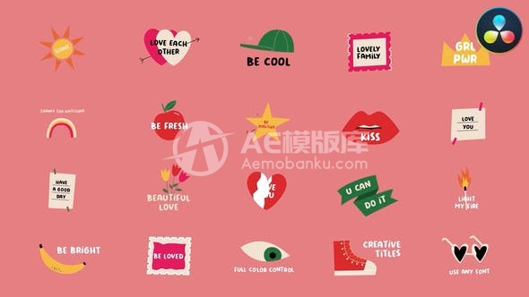 30371丰富多彩的卡通标题—适用于DaVinci Resolve