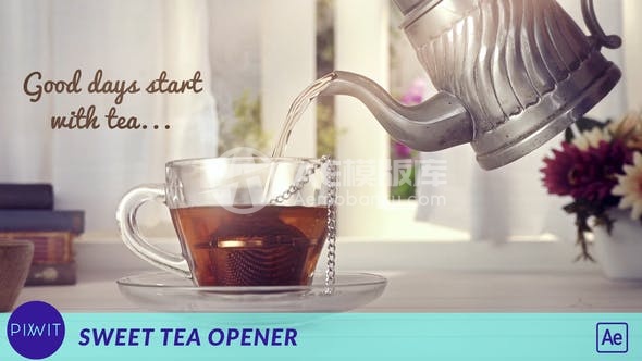 30380甜茶片头动画 AE模板