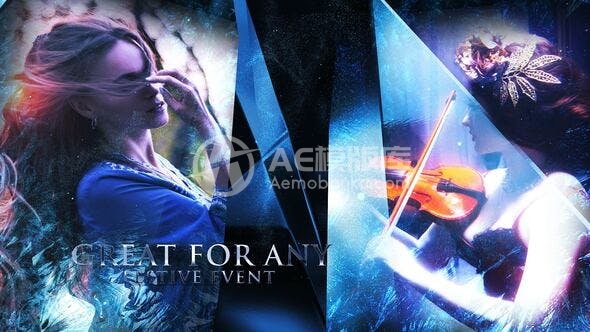 30390冰晶幻灯片展示(AE模版)