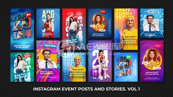 30405Instagram事件帖和故事。第一卷 AE模版