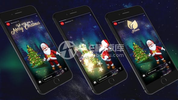 30415圣诞老人的Instagram故事5-AE模版