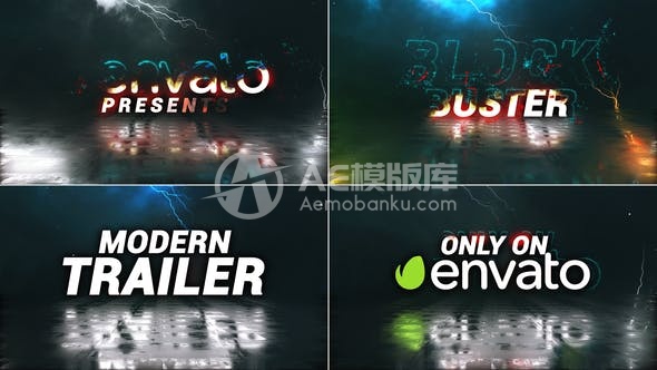 30425动作电影预告片 // 开场预告片标题 AE模版