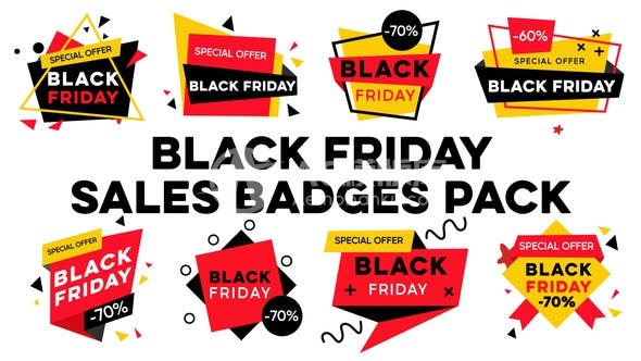 30434黑色星期五特卖徽章包V2十合一 AE模版