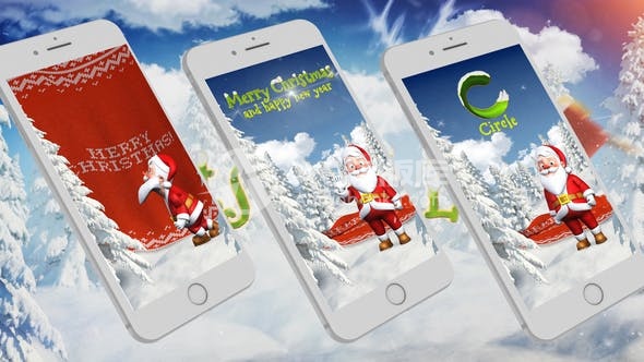 30447圣诞老人的Instagram故事2 AE模版