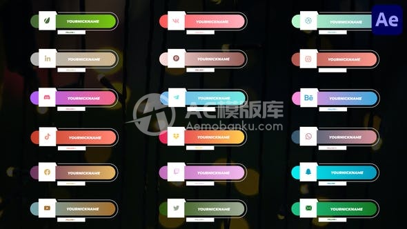 30494社交媒体下方标题 | V.6 After Effects模板
