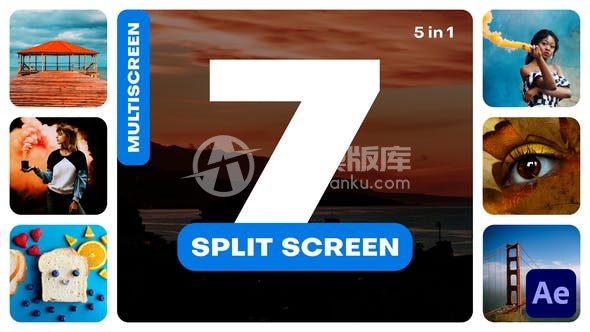 30496多屏幕-7分屏  AE模版