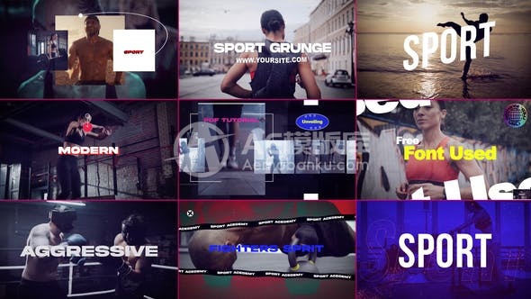 30541运动破旧风格 AE模版