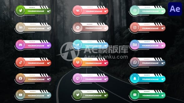 30557现代社交媒体第三方标注 | After Effects AE模版